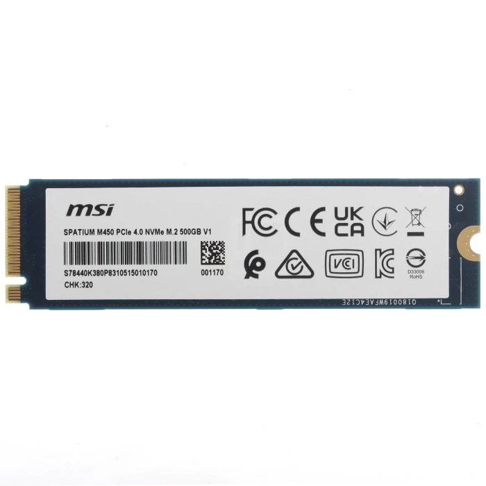 SSD накопитель MSI SPATIUM M450 V1 500Gb M.2 NVMe, S78-440K380-P83