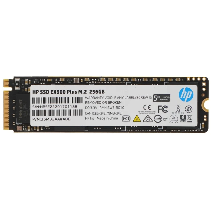 SSD накопитель HP EX900 Plus 256Gb M.2 NVMe, 35M32AA#ABB