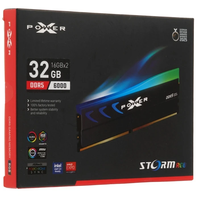 Оперативная память Silicon Power XPOWER Storm RGB 32Gb 6000Mhz, KIT 2*16Gb, SP032GXLWU60DFDK