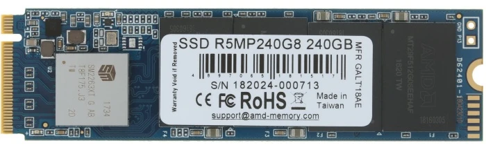 SSD накопитель AMD Radeon R5 Series 240Gb M.2 NVMe, R5MP240G8