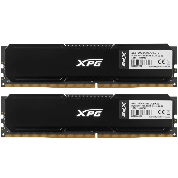 Оперативная память ADATA XPG GAMMIX D20 16Gb 3600Mhz, KIT 2*8Gb, AX4U36008G18I-DCBK20