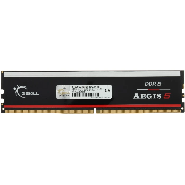 Оперативная память G.Skill Aegis 5 16Gb 6000Mhz, F5-6000J3636F16GX1-IS