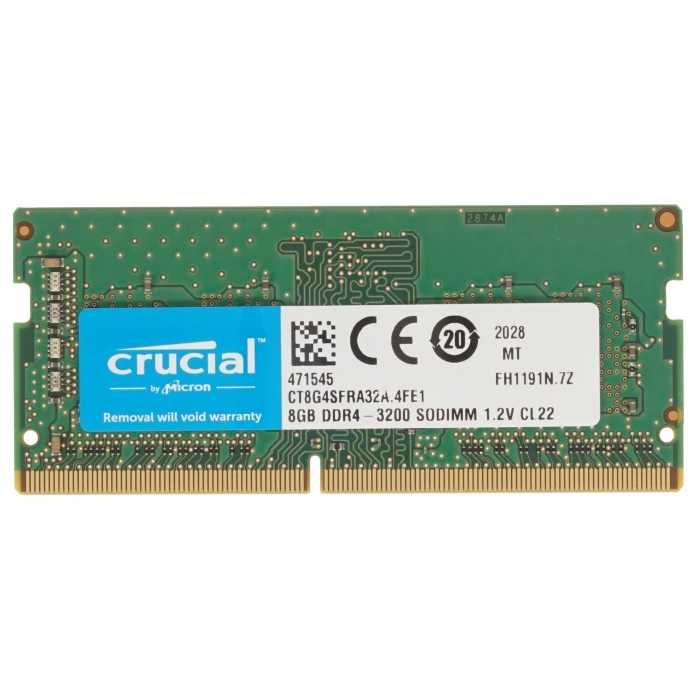 Оперативная память Crucial 8Gb 3200Mhz, CT8G4SFRA32A