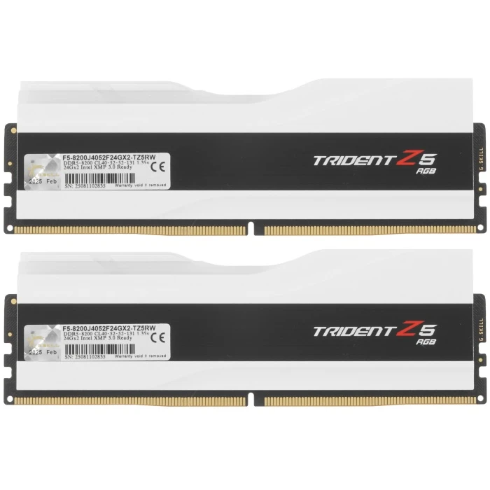 Оперативная память G.Skill Trident Z5 RGB 48Gb 8200Mhz, KIT 2*24Gb, F5-8200J4052F24GX2-TZ5RW