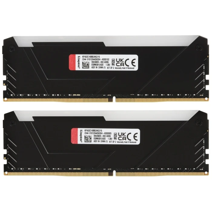 Оперативная память Kingston FURY Beast Black RGB 16Gb 3200Mhz, KIT 2*8Gb, KF432C16BB2AK2/16