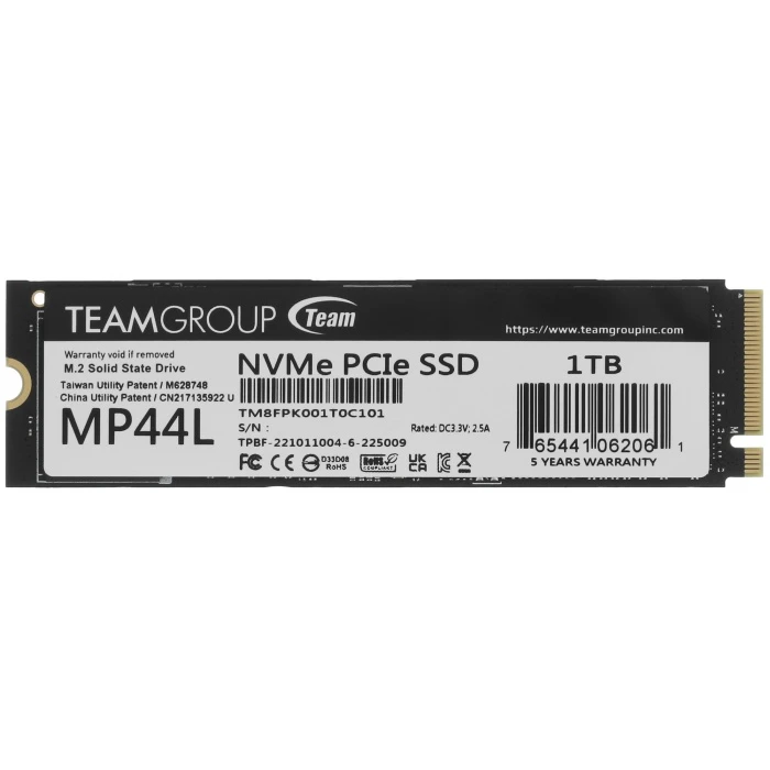 SSD накопитель TEAMGROUP MP44L 1Tb M.2 NVMe, TM8FPK001T0C101