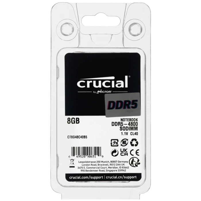 Оперативная память Crucial 8Gb 4800Mhz, CT8G48C40S5