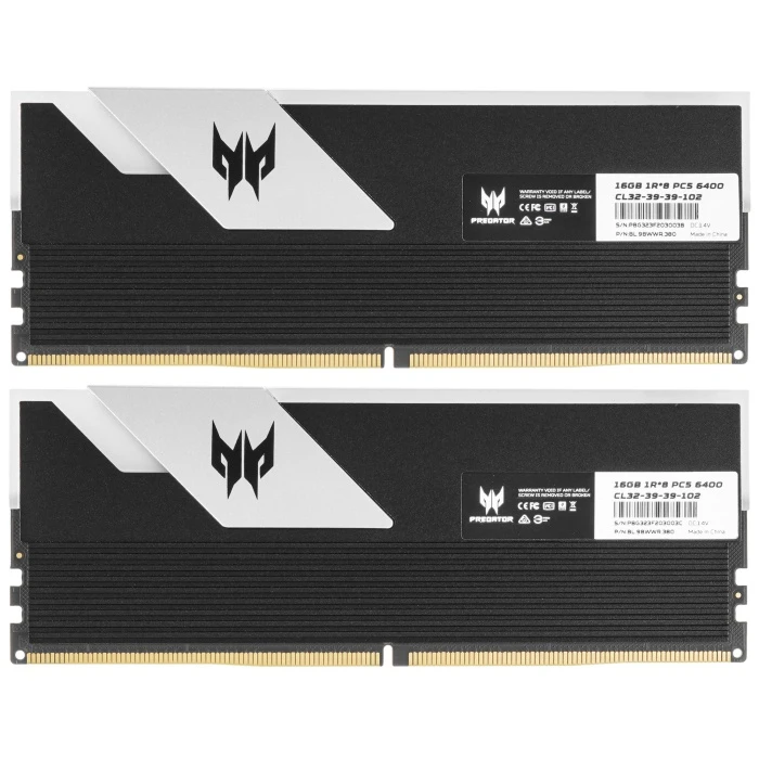 Оперативная память Acer Predator Vesta II RGB 32Gb 6400Mhz, KIT 2*16Gb, BL.9BWWR.380