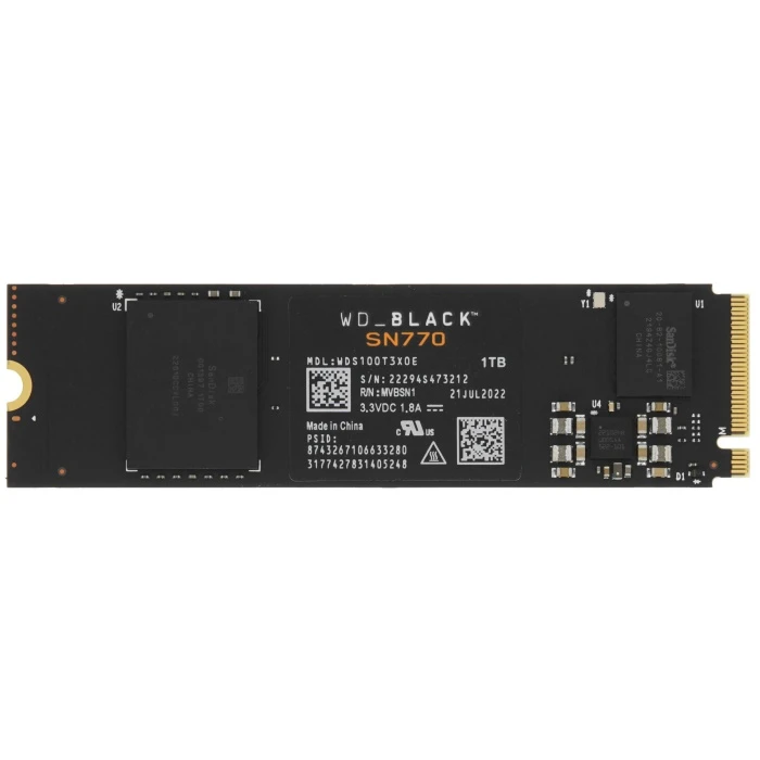 SSD накопитель WD Black SN770 1Tb M.2 NVMe, WDS100T3X0E