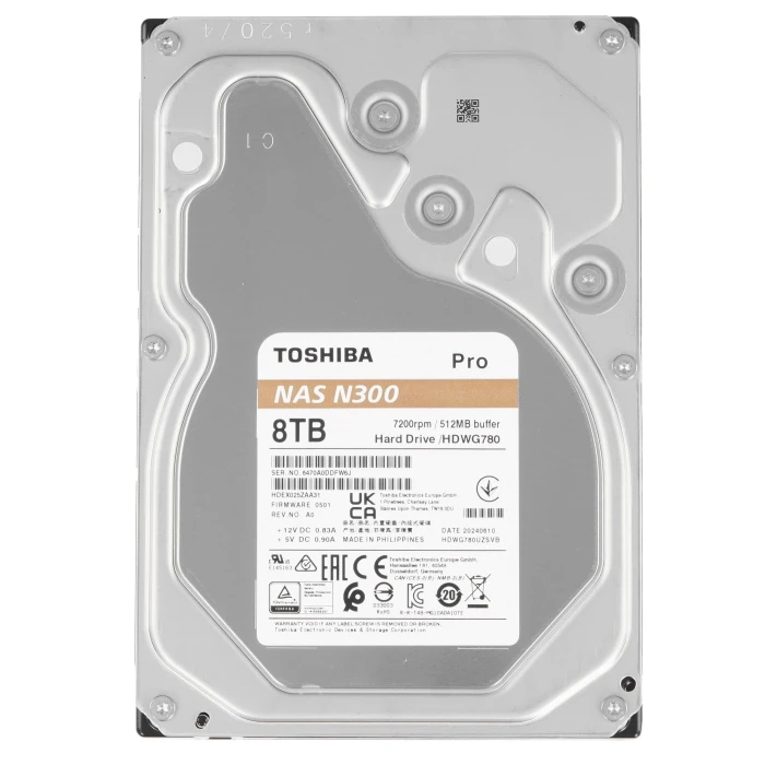 HDD диск Toshiba N300 Pro 8Tb 3.5", HDWG780AZSTB