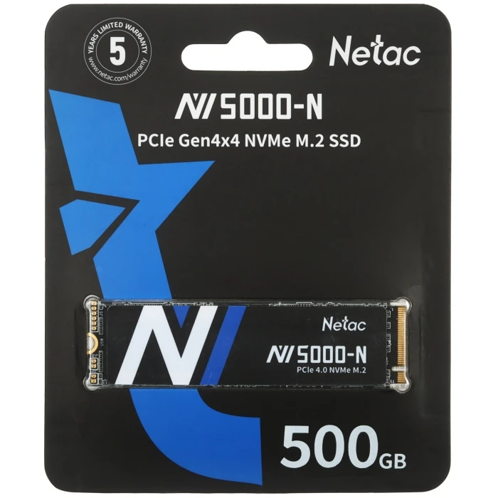 SSD накопитель Netac NV5000-N 500Gb M.2 NVMe, NT01NV5000N-500-E4X