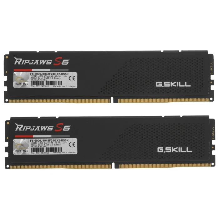 Оперативная память G.Skill Ripjaws S5 48Gb 6000Mhz, KIT 2*24Gb, F5-6000J4048F24GX2-RS5K