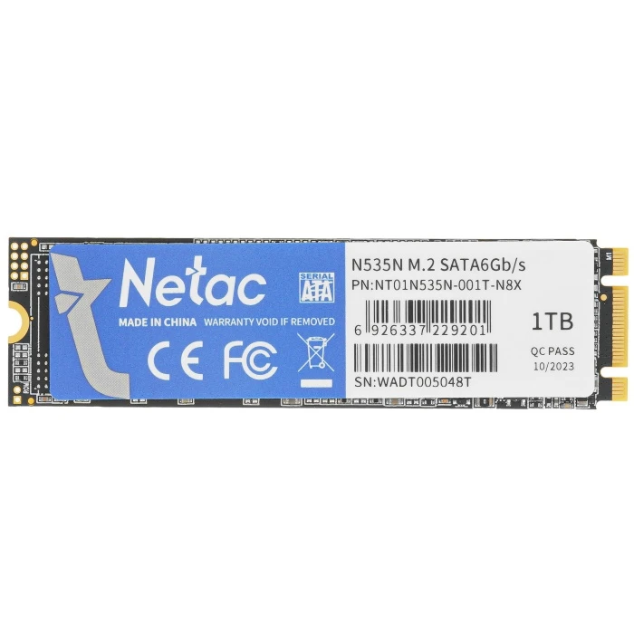 SSD накопитель Netac N535N 1Tb 2.5" SATA, NT01N535N-001T-N8X