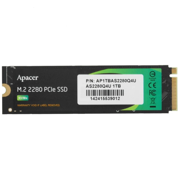 SSD накопитель Apacer AS2280Q4U 1Tb M.2 NVMe, AP1TBAS2280Q4U-1