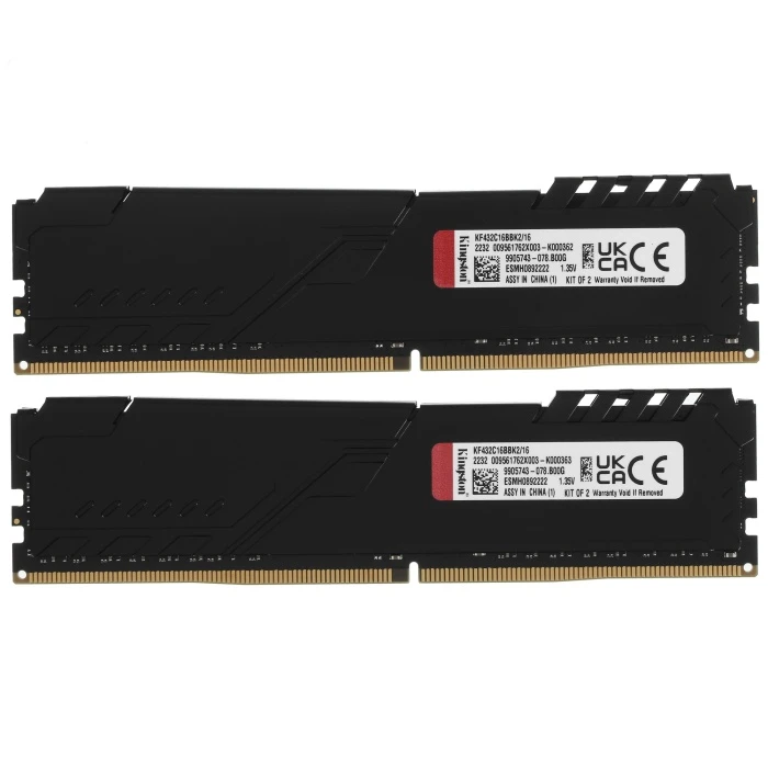 Оперативная память Kingston FURY Beast Black 16Gb 3200Mhz, KIT 2*8Gb, KF432C16BBK2/16