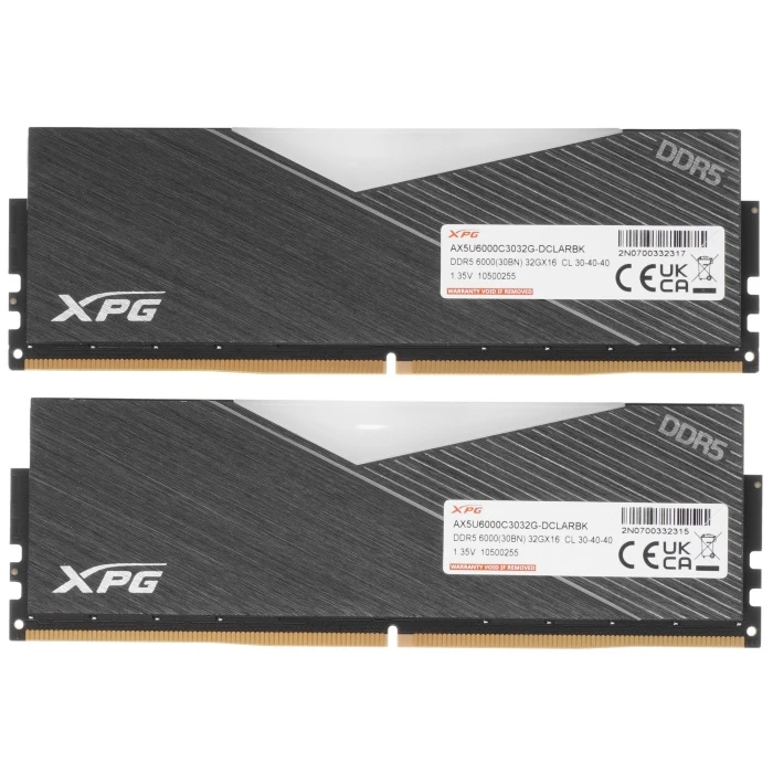 Оперативная память ADATA XPG Lancer RGB 64Gb 6000Mhz, KIT 2*32Gb, AX5U6000C3032G-DCLARBK
