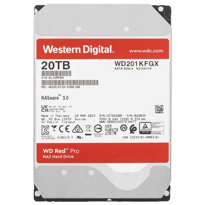HDD диск WD Red Pro 20Tb 3.5", WD201KFGX