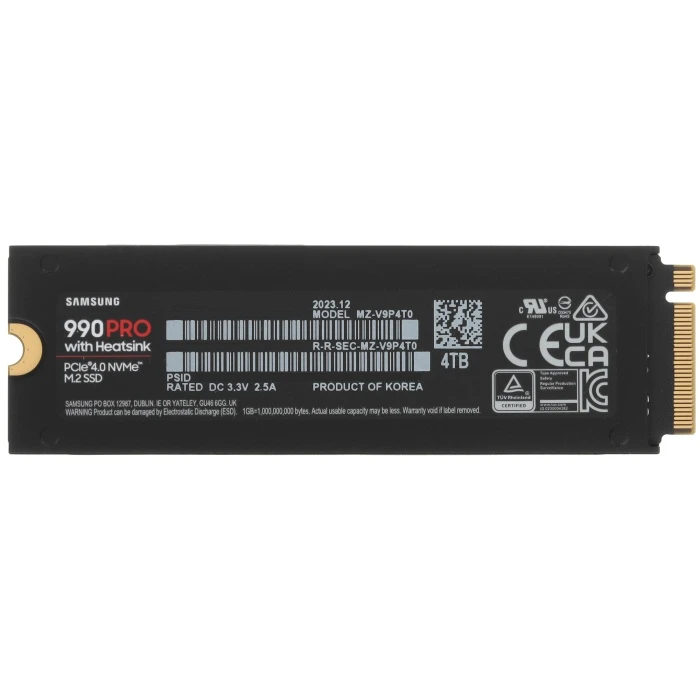 SSD накопитель Samsung 990 PRO 4Tb M.2 NVMe, MZ-V9P4T0CW