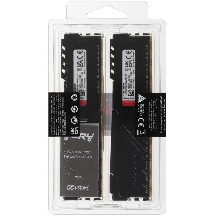 Оперативная память Kingston FURY Beast Black 64Gb 3200Mhz, KIT 2*32Gb, KF432C16BBK2/64