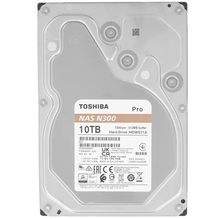 HDD диск Toshiba N300 Pro 10Tb 3.5", HDWG71AAZSTB