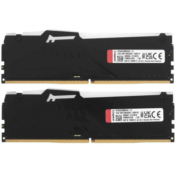Оперативная память Kingston FURY Beast Black AMD RGB 16Gb 5200Mhz, KIT 2*8Gb, KF552C36BBEAK2-16