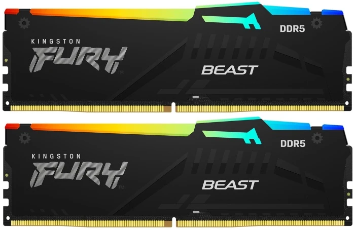 Оперативная память Kingston FURY Beast Black RGB 32Gb 5600Mhz, KIT 2*16Gb, KF556C40BBAK2-32
