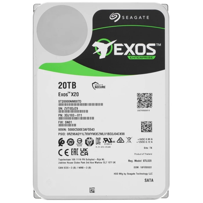 HDD диск Seagate Exos X20 20Tb 3.5", ST20000NM007D