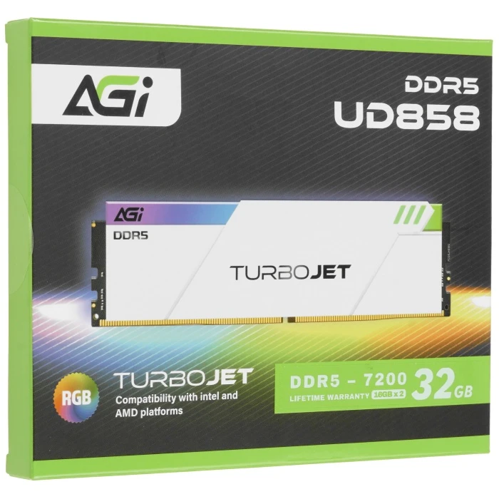 Оперативная память AGI TurboJet RGB 32Gb 7200Mhz, KIT 2*16Gb, AGI7APD16UD858-DC