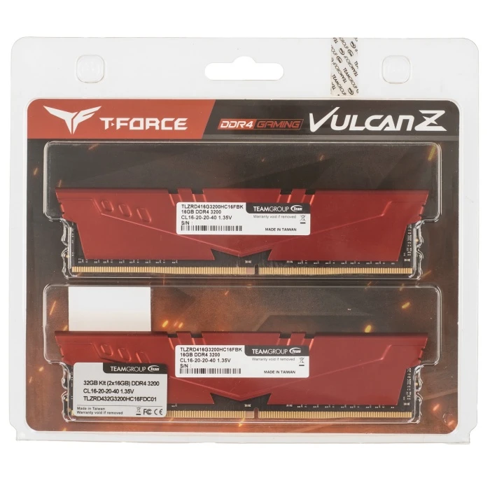 Оперативная память Team Group T-Force Vulcan Z 32Gb 3200Mhz, KIT 2*16Gb, TLZRD432G3200HC16FDC01