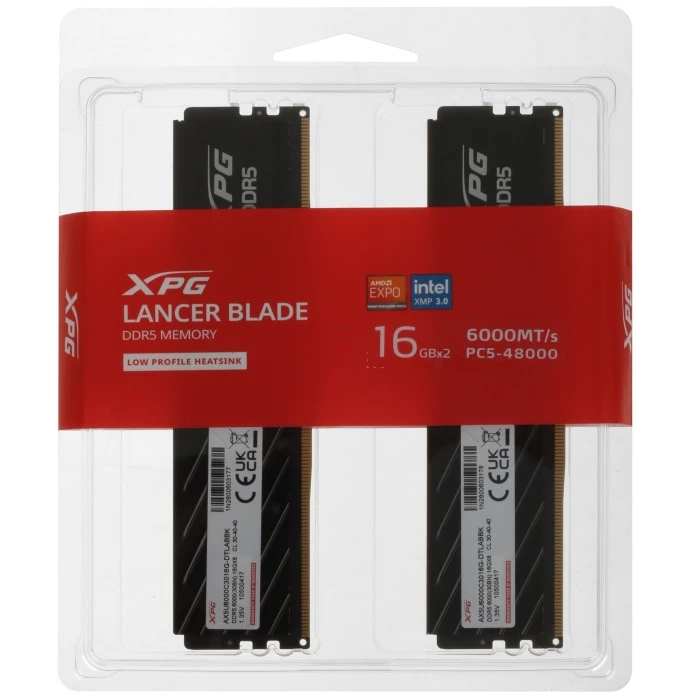 Оперативная память ADATA XPG Lancer Blade 32Gb 6000Mhz, KIT 2*16Gb, AX5U6000C3016G-DTLABBK