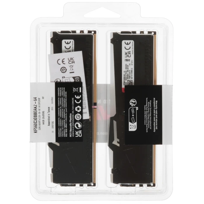 Оперативная память Kingston FURY Beast Black RGB 64Gb 6000Mhz, KIT 2*32Gb, KF560C30BBEAK2-64