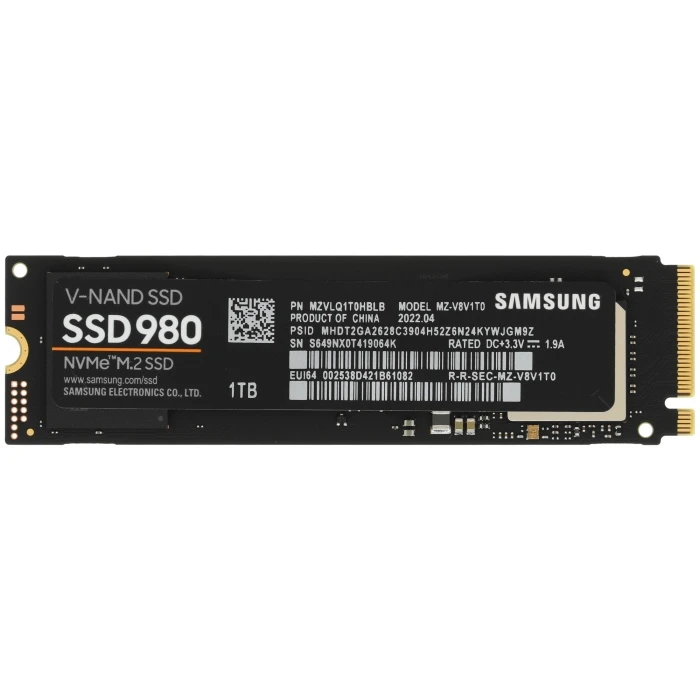 SSD накопитель Samsung 980 1Tb M.2 NVMe, MZ-V8V1T0BW
