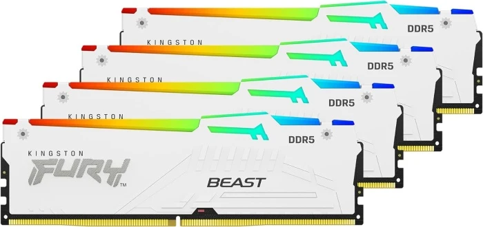 Оперативная память Kingston FURY Beast White RGB 64Gb 5600Mhz, KIT 4*16Gb, KF556C40BWAK4-64