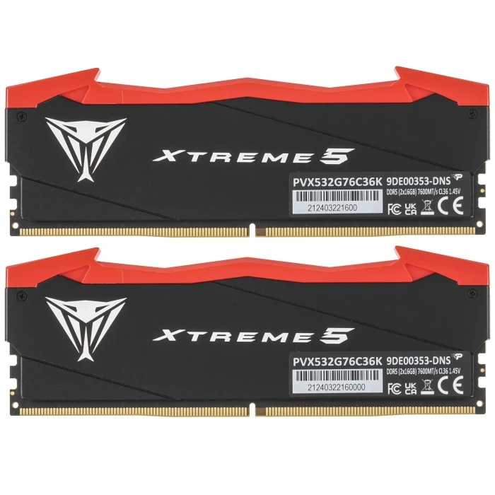 Оперативная память Patriot Memory Viper Xtreme 5 32Gb 7600Mhz, KIT 2*16Gb, PVX532G76C36K