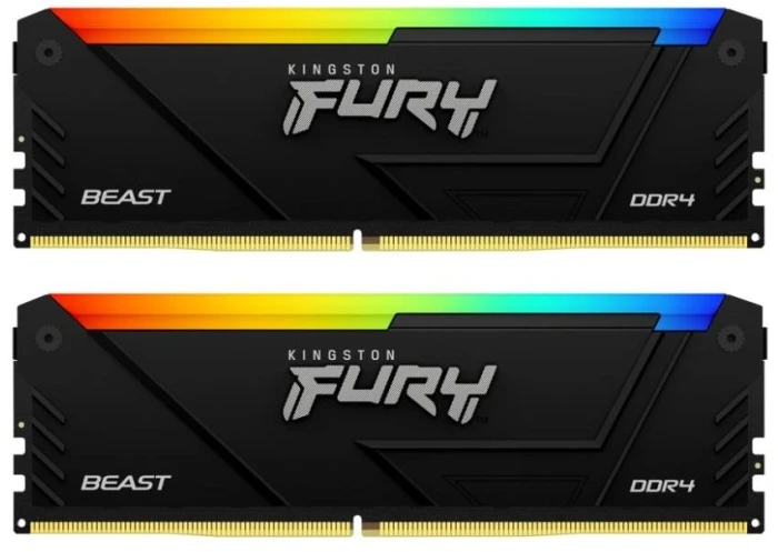 Оперативная память Kingston FURY Beast Black RGB 16Gb 3200Mhz, KIT 2*8Gb, KF432C16BB2AK2/16