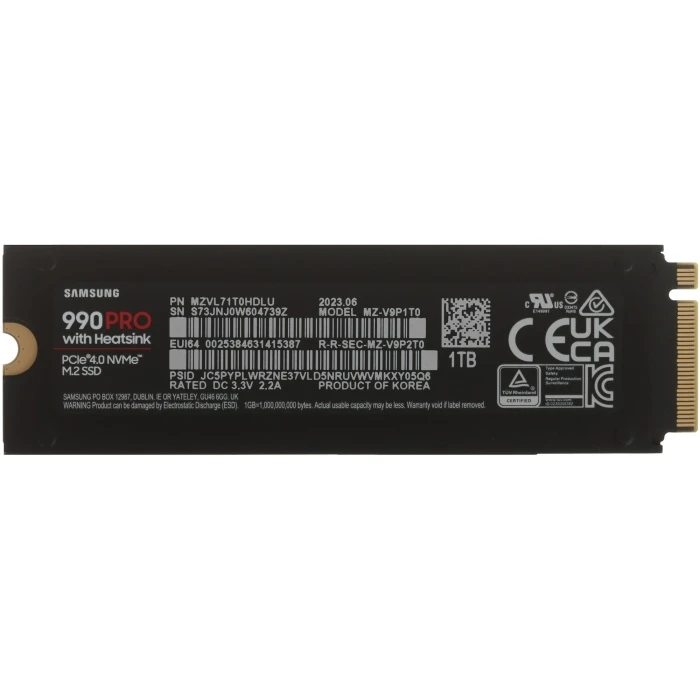 SSD накопитель Samsung 990 PRO 1Tb M.2 NVMe, MZ-V9P1T0CW