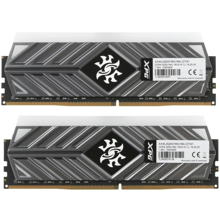 Оперативная память ADATA XPG SPECTRIX D41 RGB 32Gb 3200Mhz, KIT 2*16Gb, AX4U320016G16A-DT41