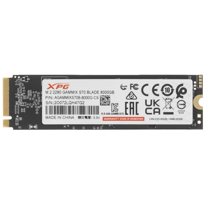 SSD накопитель ADATA XPG BLADE S70 8Tb M.2 NVMe, AGAMMIXS70B-8T-CS