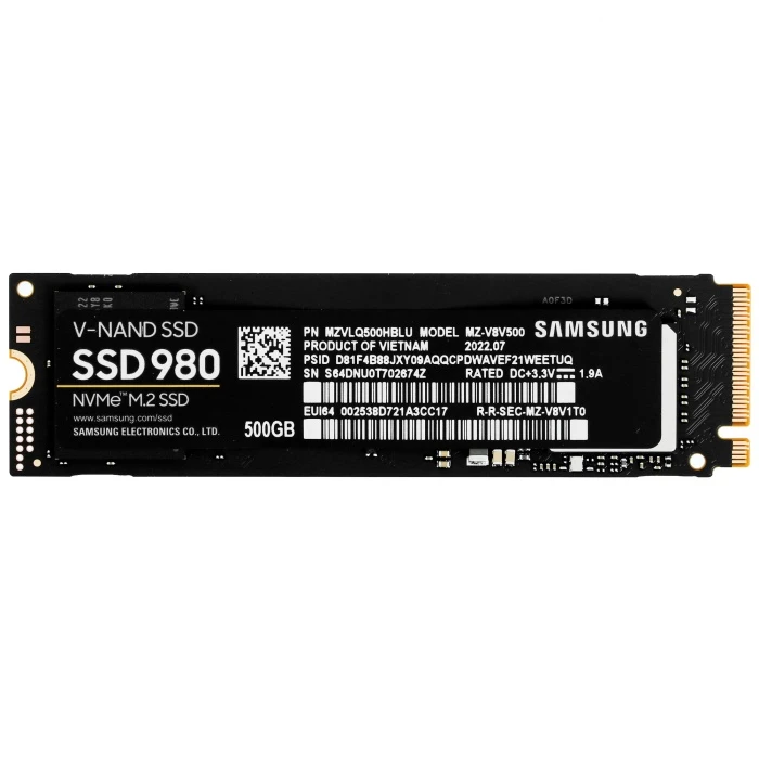 SSD накопитель Samsung 980 500Gb M.2 NVMe, MZ-V8V500BW