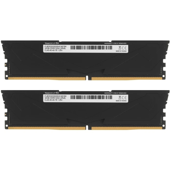 Оперативная память Team Group T-Force Vulcan 64Gb 5200Mhz, KIT 2*32Gb, FLBD564G5200HC40CDC01