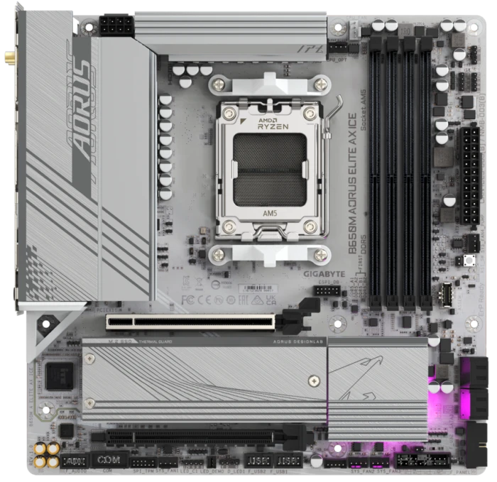 Мат. плата GIGABYTE B650M AORUS ELITE AX ICE, AM5
