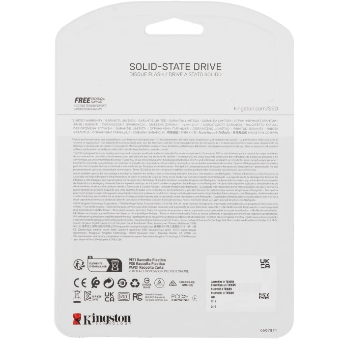 SSD накопитель Kingston NV3 500Gb M.2 NVMe, SNV3S/500G