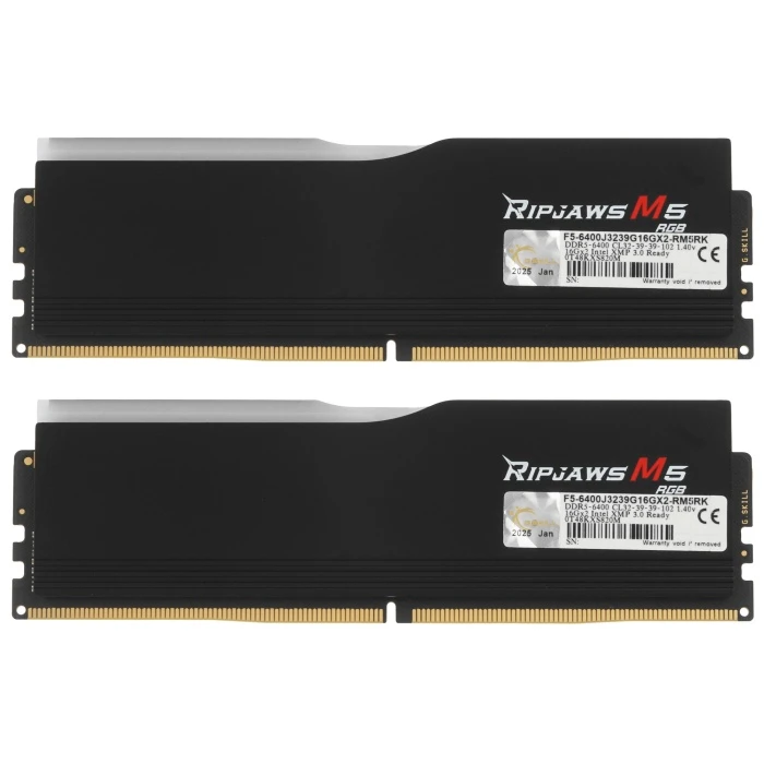 Оперативная память G.Skill RIPJAWS M5 32Gb 6400Mhz, KIT 2*16Gb, F5-6400J3239G16GX2-RM5RK
