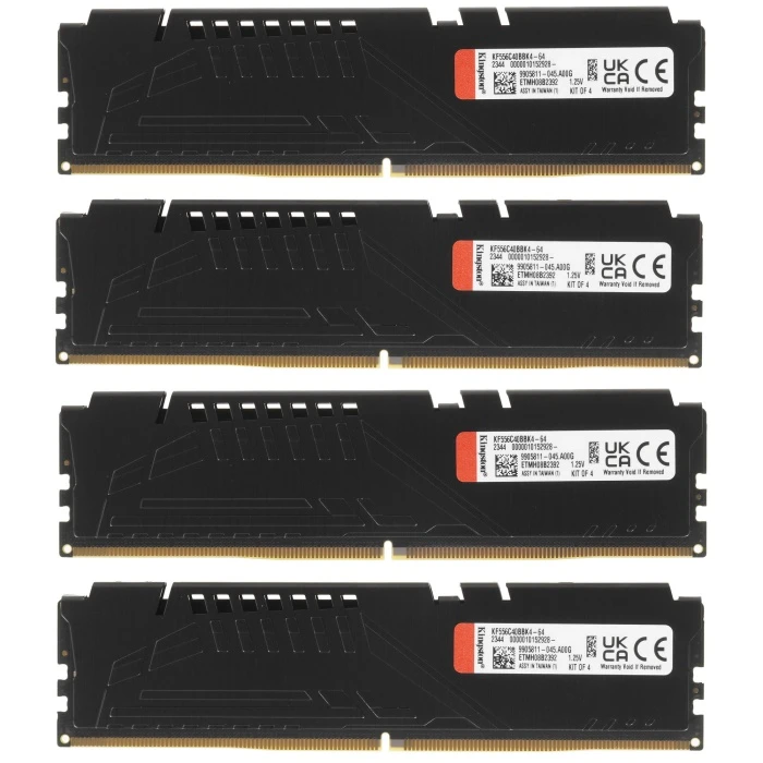 Оперативная память Kingston FURY Beast Black 64Gb 5600Mhz, KIT 4*16Gb, KF556C40BBK4-64