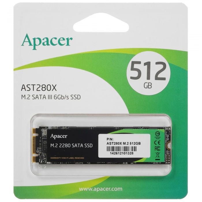 SSD накопитель Apacer AST280X 512Gb M.2 NVMe, AP512GAST280X-1