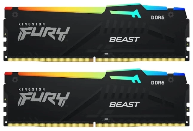 Оперативная память Kingston FURY Beast Black AMD RGB 64Gb 6000Mhz, KIT 2*32Gb, KF560C36BBEAK2-64
