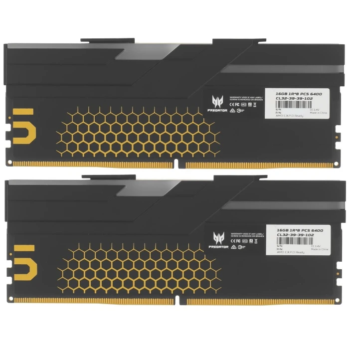 Оперативная память Acer Predator Hermes RGB 32Gb 6400Mhz, KIT 2*16Gb, BL.9BWWR.391