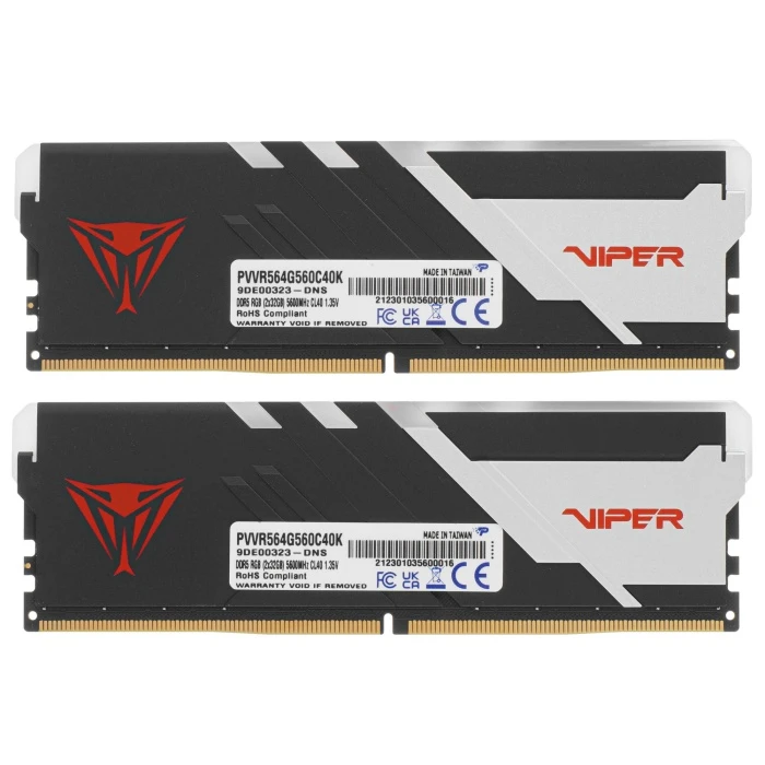 Оперативная память Patriot Viper Venom RGB 64Gb 5600Mhz, KIT 2*32Gb, PVVR564G560C40K