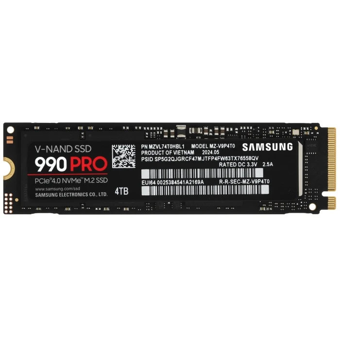 SSD накопитель Samsung 990 PRO 4Tb M.2 NVMe, MZ-V9P4T0BW