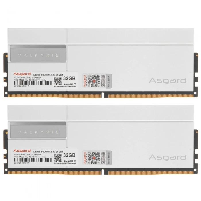 Оперативная память Asgard Valkyrie RGB 64Gb 6000Mhz, KIT 2*32Gb, VAM5UH60C30BG-CVARWA